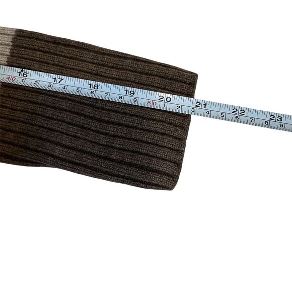 Anne Klein II Ribbed Longline Cardigan 100% Wool M Brown Business Casual Office - Picture 9 of 13